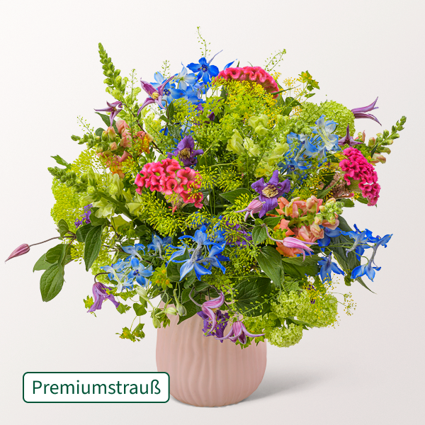 Wie frisch von der Wiese: Premiumstrauß Wiesenzauber mit 2 Gratis-Geschenken für 67,99 €