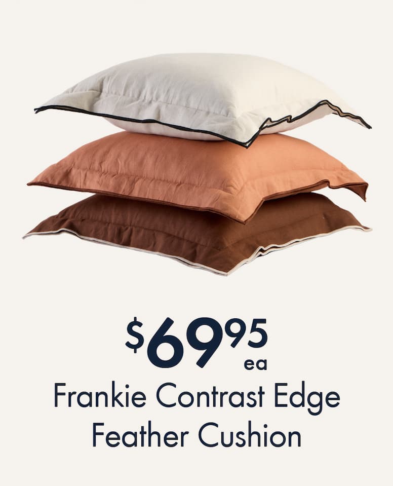 Frankie Contrast Edge Feather Cushion