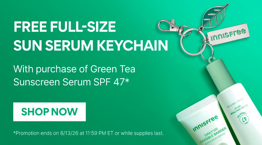 FREE FULL-SIZE SUN SERUM KEYCHAIN W/ PURCHASE OF GREEN TEA SUNSCREEN SERUM