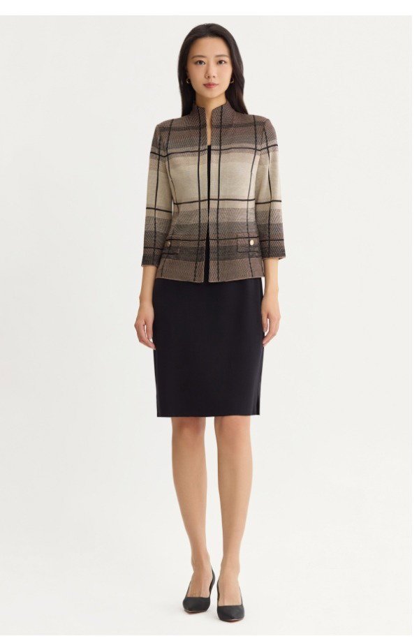 Heritage Ombre Grid Flat Knit Jacket