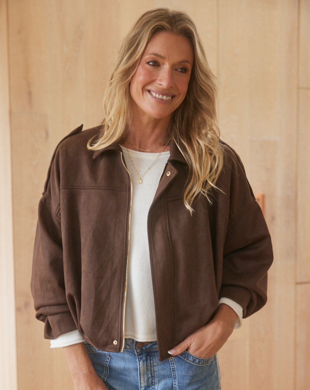 Elle Bomber Jacket - Chocolate