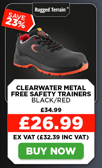 Rugged Terrain CLEARWATER Metal Free Safety Trainers - Black/Red