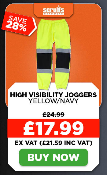 Scruffs High Visibility Joggers - Yellow/Navy