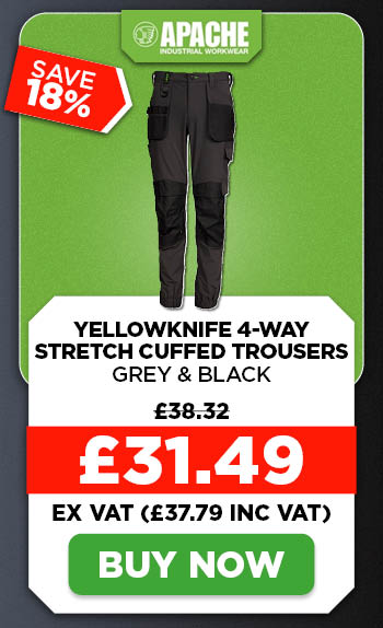 Apache Yellowknife 4-Way Stretch Cuffed Trousers - Grey & Black