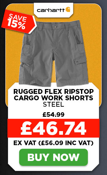Carhartt Rugged Flex Ripstop Cargo Work Shorts - Steel