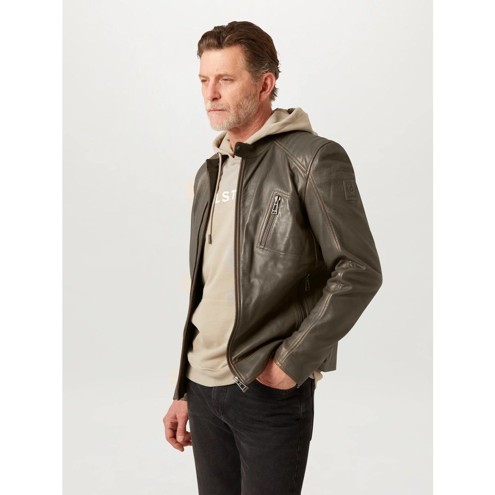 Image of Army Olive V Racer Jacket