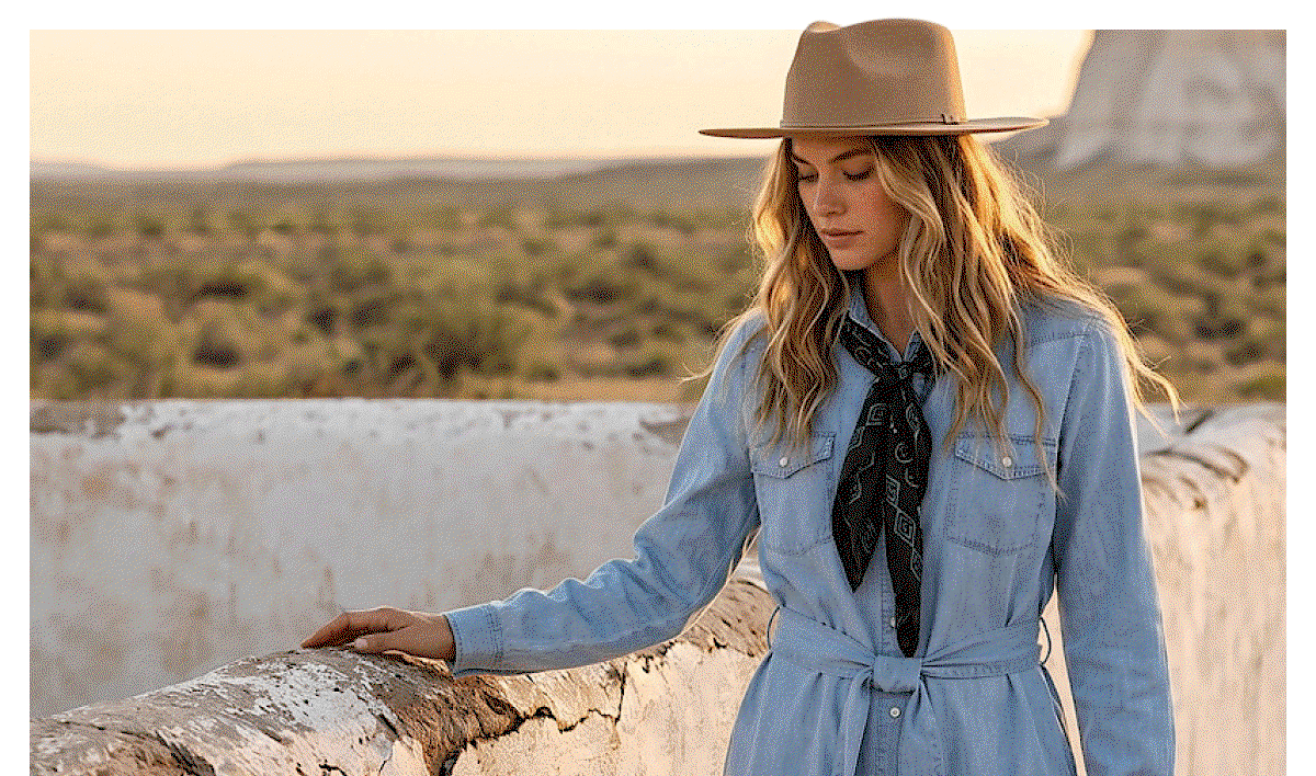 Western Belted Denim Shirtdress 