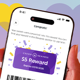 Phone screen showing $5 reward.