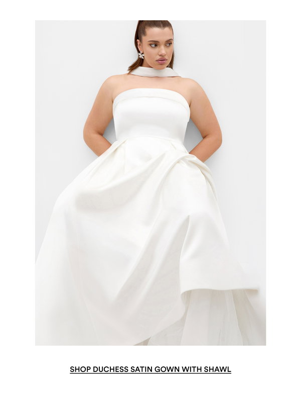 Shop the Duchess Satin Gown With Shawl