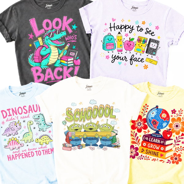 Back to School Teacher Tees | Fun & Colorful Classroom Graphic Shirts