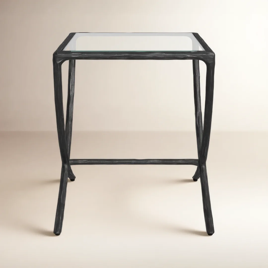 Evelynn Glass End Table