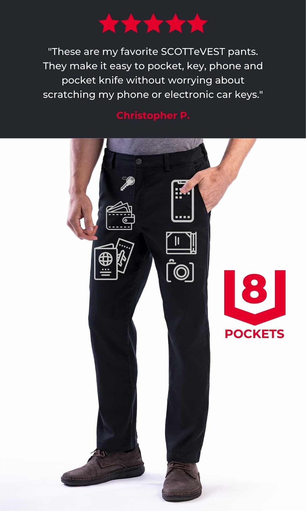 Hidden Cargo Pants - 8 Pockets