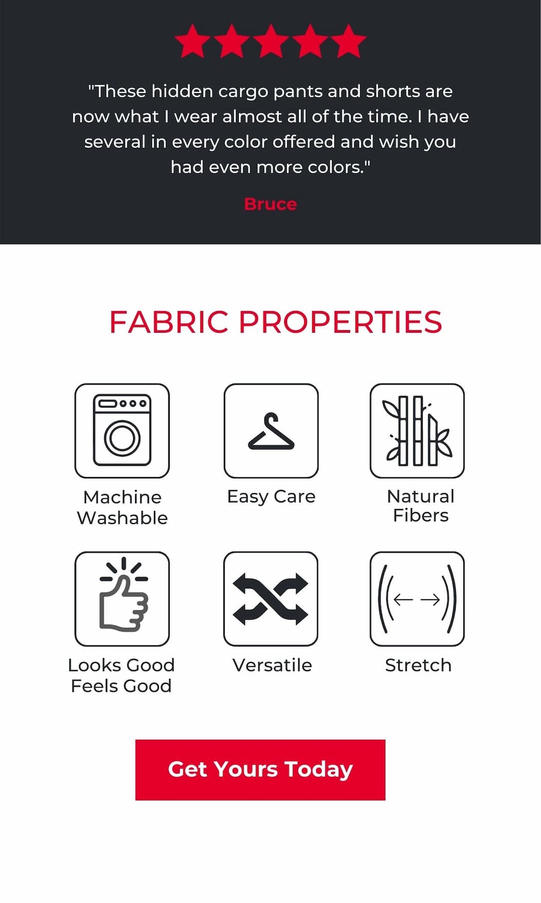 Hidden Cargo Pants - Fabric Properties