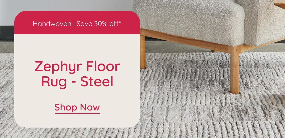 Zephyr Floor Rug - Steel | Shop Now