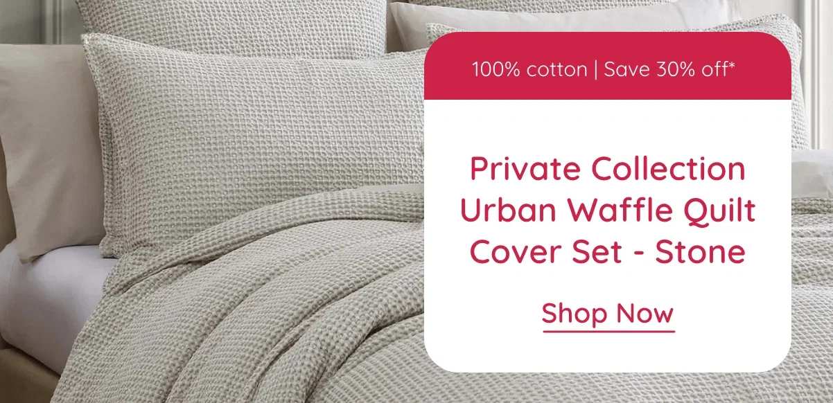 Urban Waffle Quilt Cover Set - Stone | Shop Now