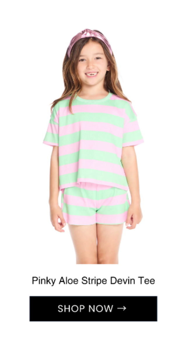 Pinky Aloe Stripe Devin Tee