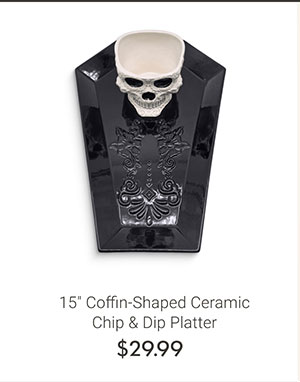 15" Coffin-Shaped Ceramic Chip & Dip Platter