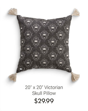 20" x 20" Victorian Skull Pillow >