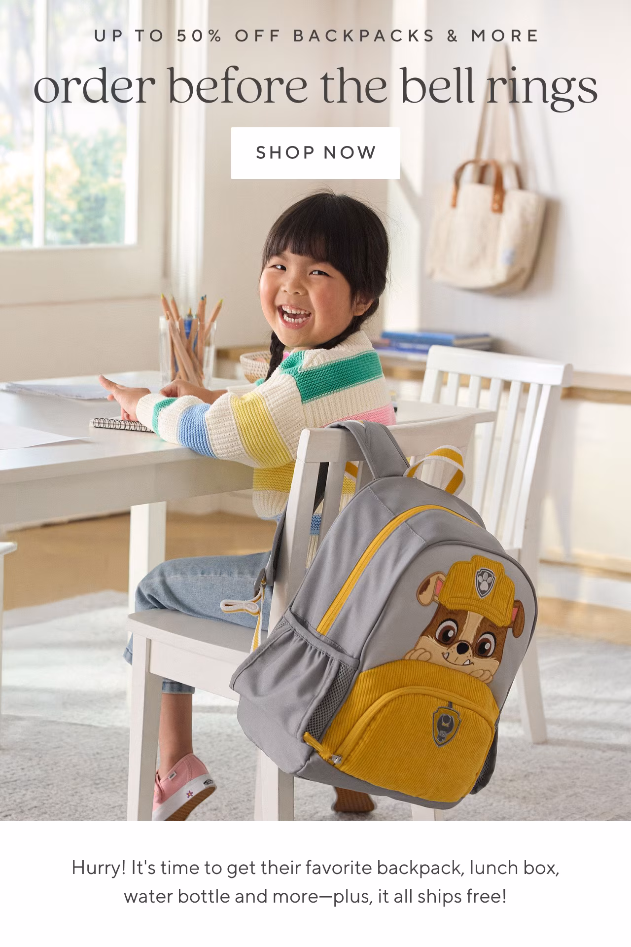 up to 50% off backpacks & more