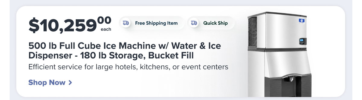 Manitowoc 500 lb Full Cube Ice Machine w/ Water & Ice Dispenser