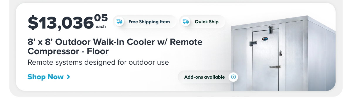 Amerikooler 8' x 8' Outdoor Walk-In Cooler