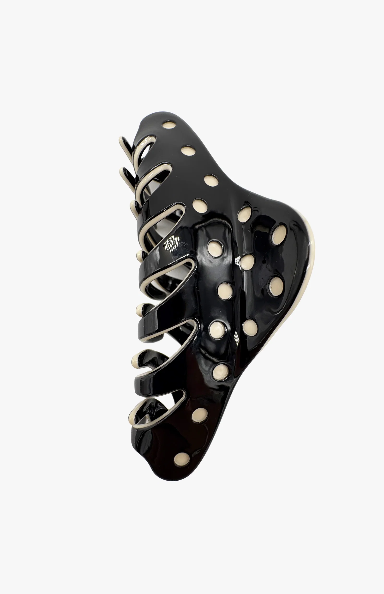 Image of Polka Dot Jaw Clip - Black