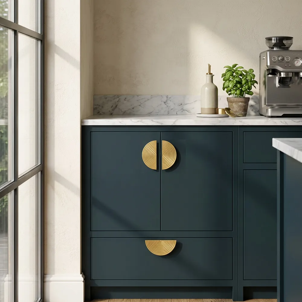 Semi Circular Aluminum Alloy Gold Kitchen Handle