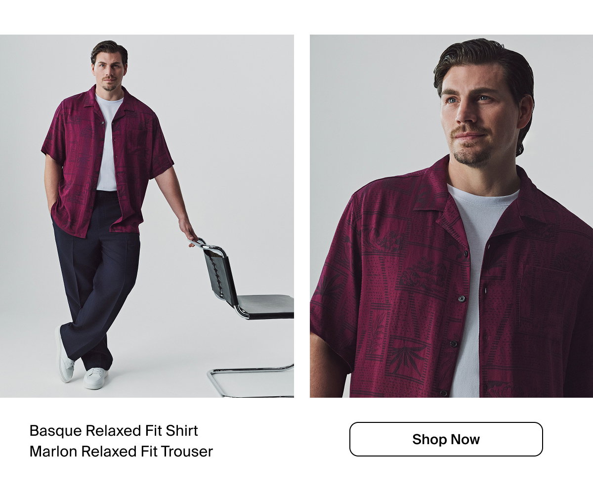 Burgundy Basque Relaxed Fit Shirt