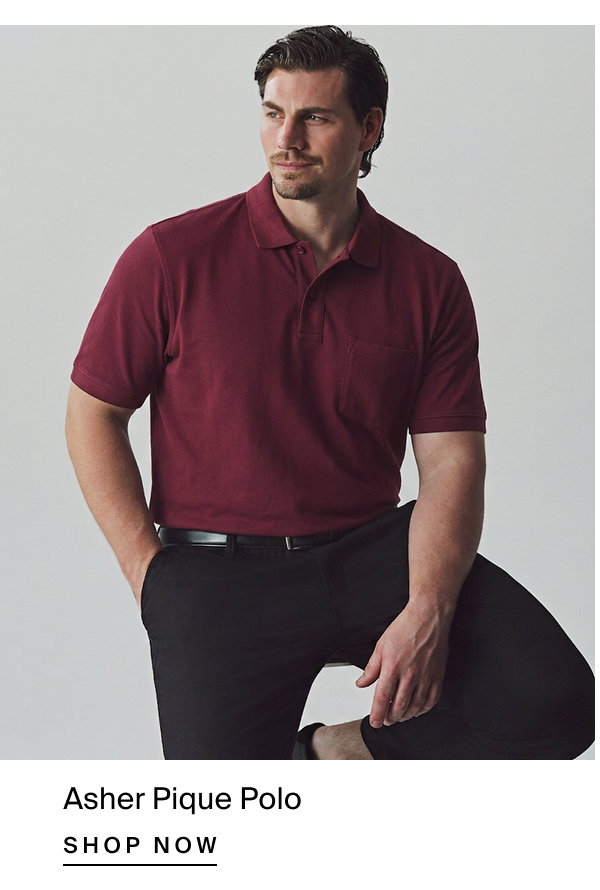 Burgundy Asher Pique Polo