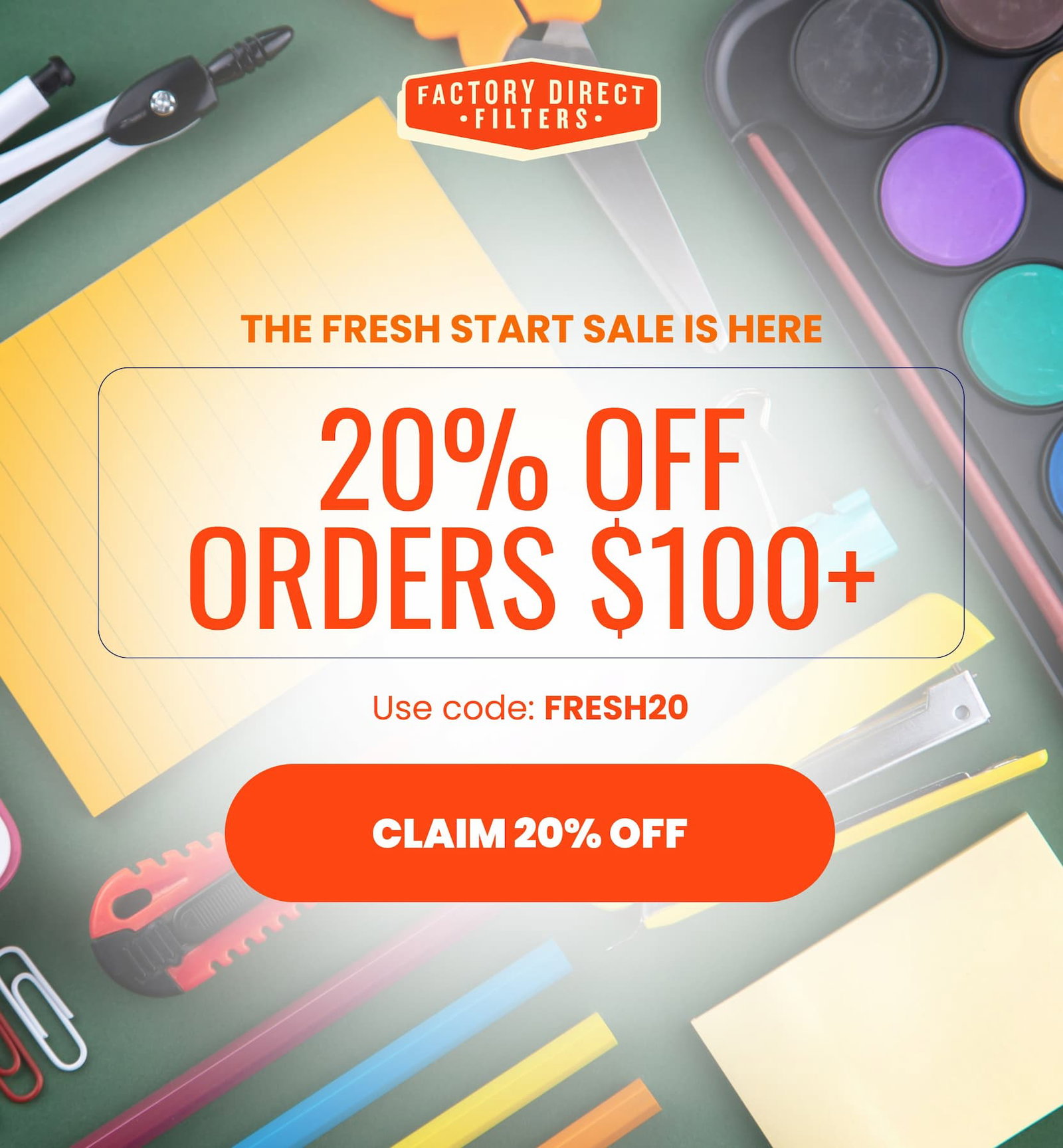 The Fresh Start Sale is here with 20% off orders $100+ with code FRESH20