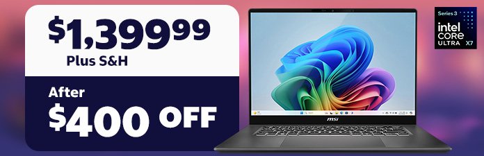 MSI Prestige 16 AI+ Copilot+ Laptop - Intel Core Ultra X7, 32GB Memory - 1TB SSD - Windows 11
