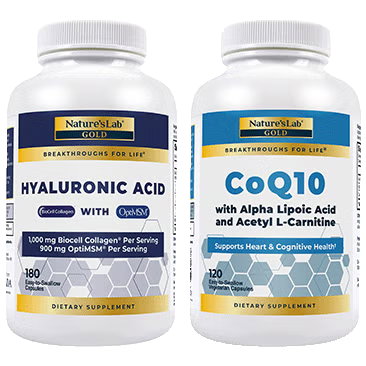 Nature's Lab CoQ10 120ct or Hyaluronic Acid 180ct