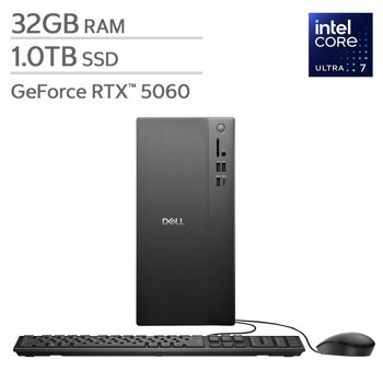 Dell Tower Desktop - Intel Core Ultra 7 - NVIDIA GeForce RTX 5060 - 32GB RAM - 1TB SSD