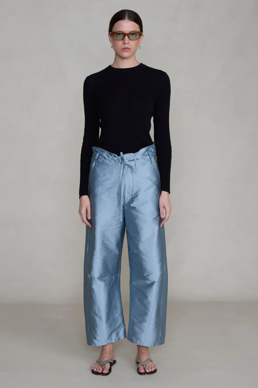 Image of Techno Taffeta Barrel Pant Bath Blue