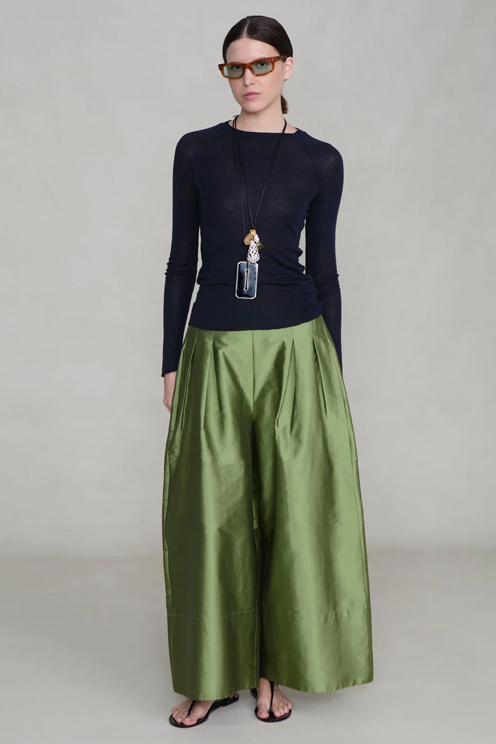 Image of Techno Taffeta Ultra Wide Leg Trouser Tulip Stem