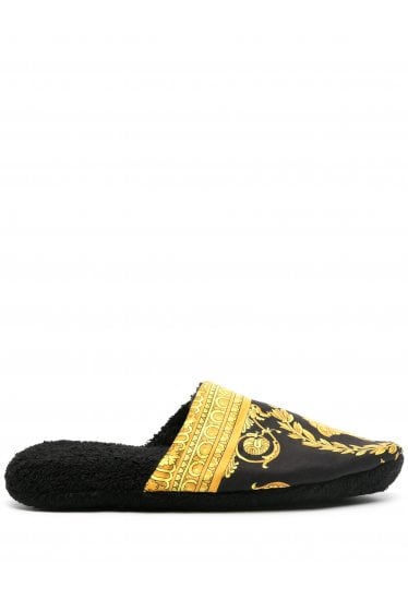 I Heart Baroque Bath Slippers Black