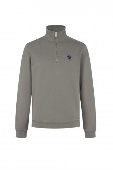 Patch Logo 1/4 Zip Sweatshirt Grey