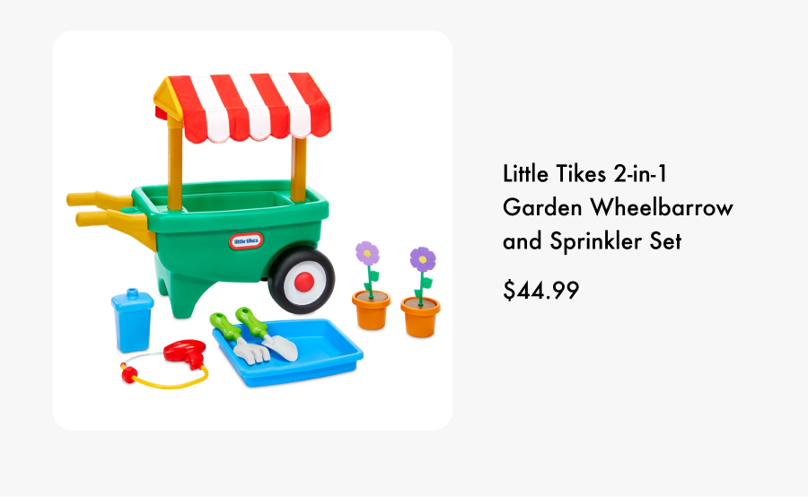Little Tikes 2-in-1 Garden Wheelbarrow and Sprinkler Set. $44.99.