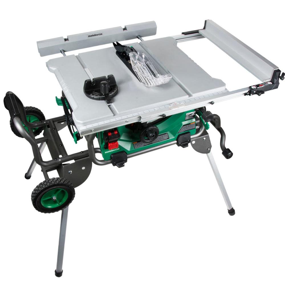 Metabo HPT Jobsite Table Saw with Fold Roll Stand