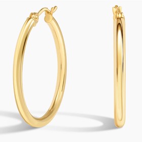 14K Yellow Gold 2mm Small Perfect Hoop Earrings