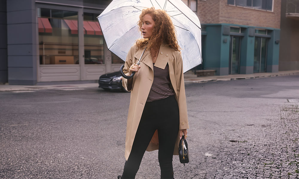 Woman Wearing Oversized Trench Coat