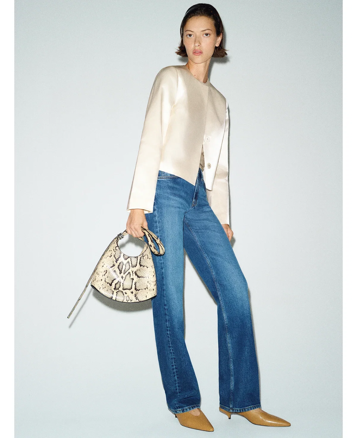 Stella Cropped Satin Jacket