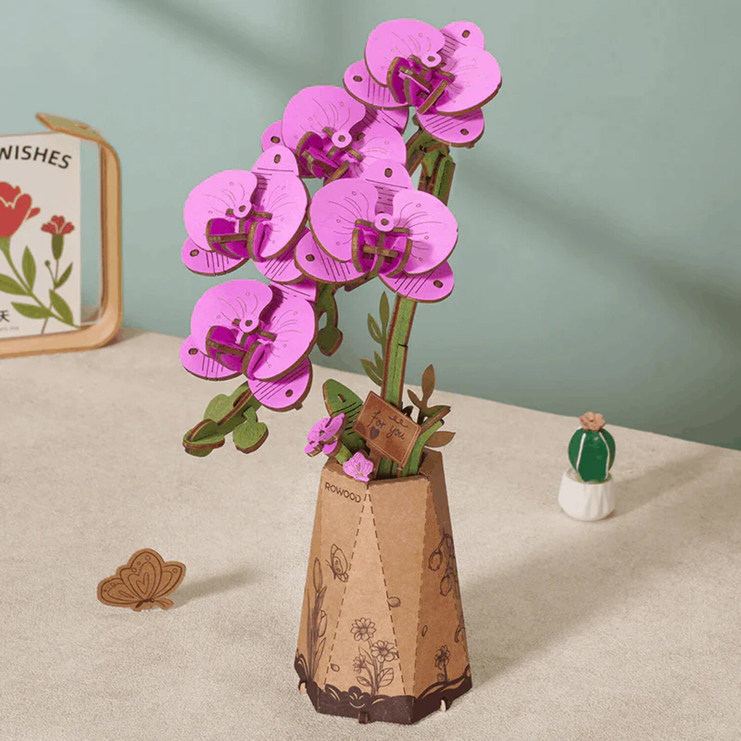 Image of Rowood Purple Moth Orchid Wooden Bloom Craft Kit