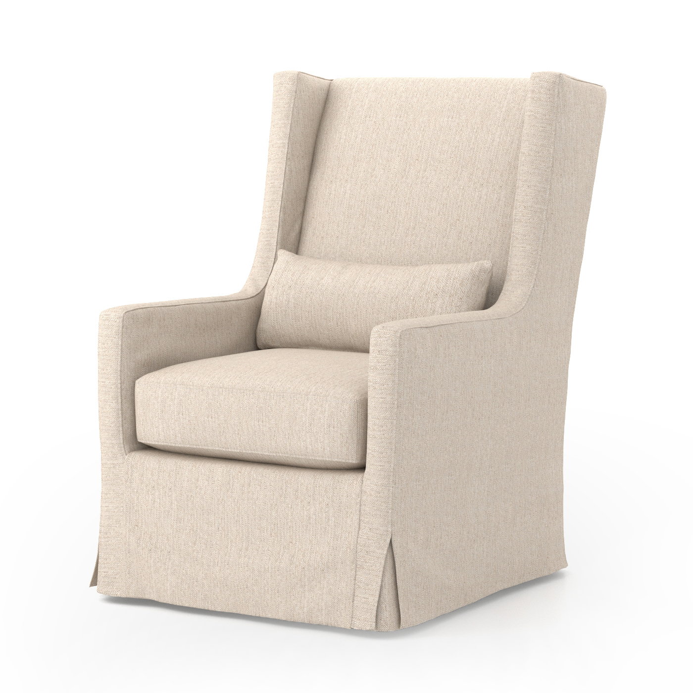 Image of Jette Linen Upholstered Wing Back Swivel Chair