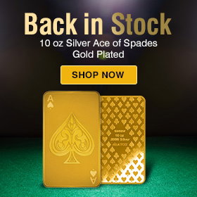 10 oz Ace of Spades Gold Plated