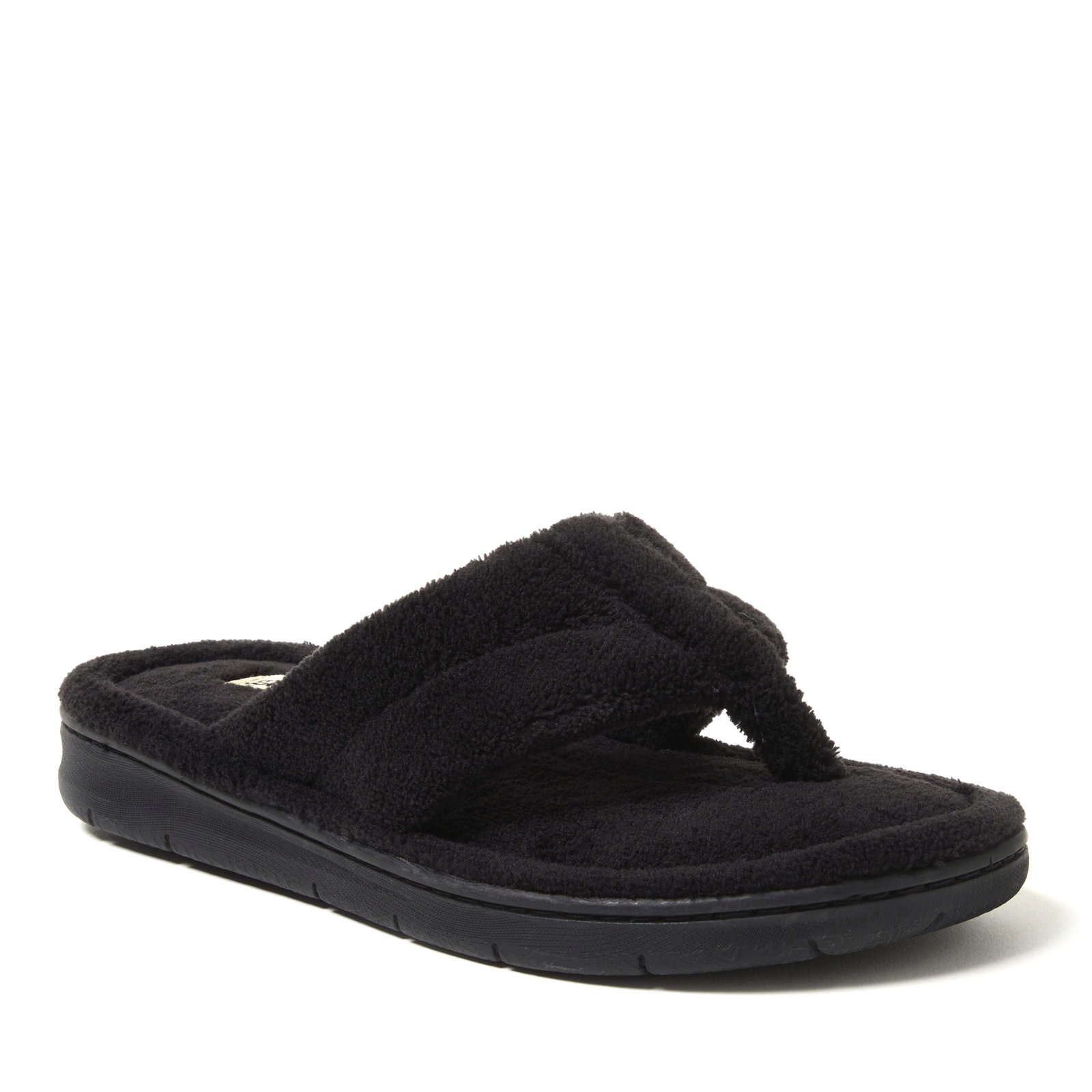 Image of Dearfoams Women's Wrenley Terry Thong, Black
