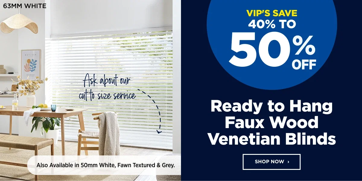 Ready to Hang Faux Wood Venetiab Blinds