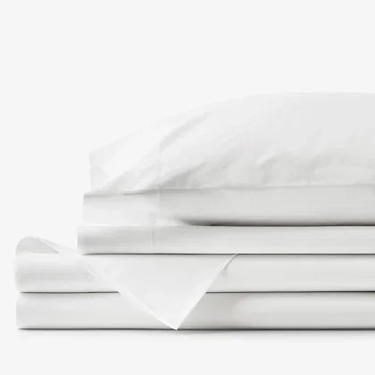 Image of Classic Cool Organic Cotton Percale Solid Bed Sheet Set