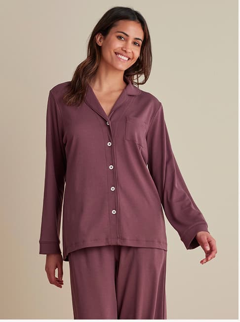 Pima Cotton Women's Button-Down Pajama Set