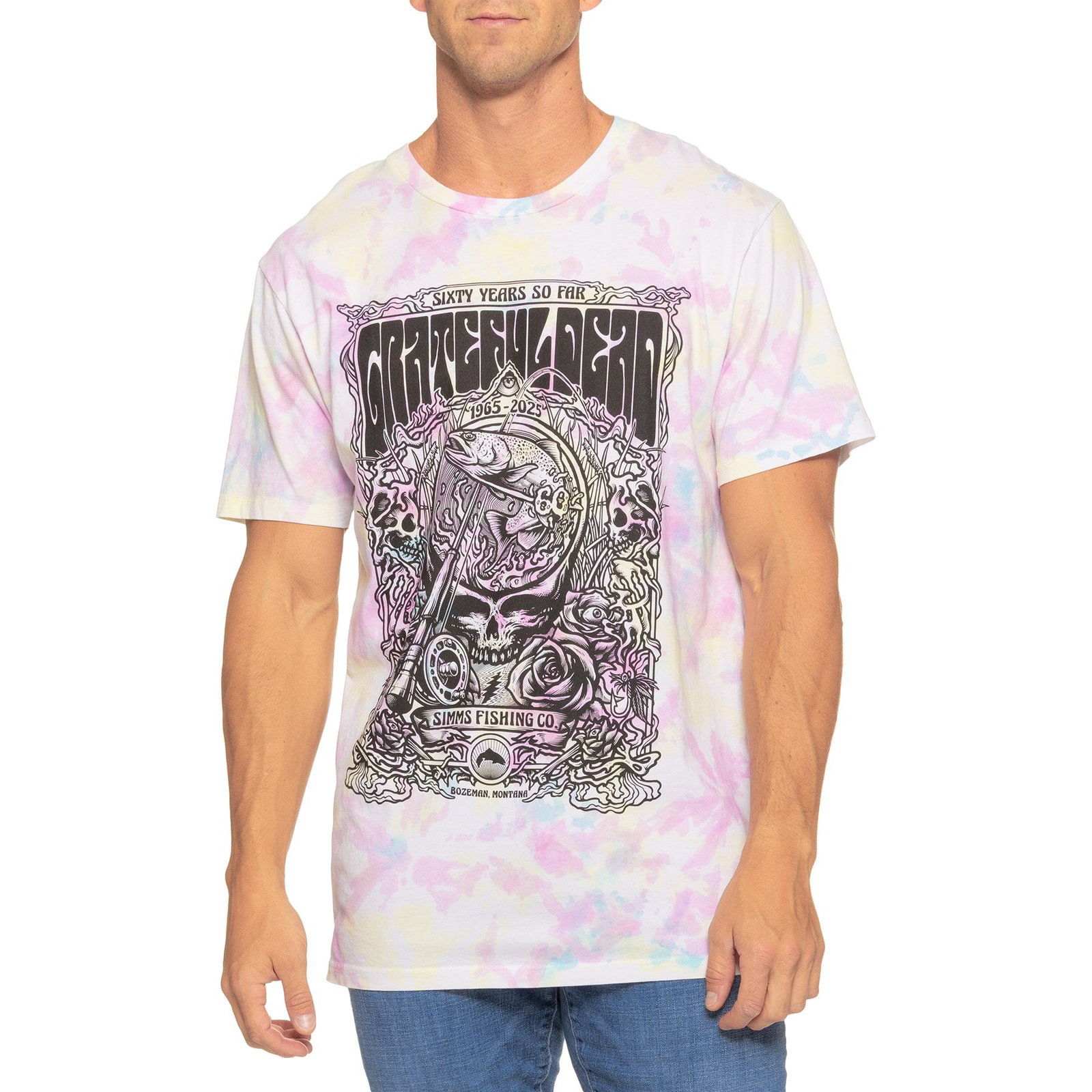 Simms Grateful Dead T-Shirt for Men | Fountain | Size 2XL | Breathable Fabric